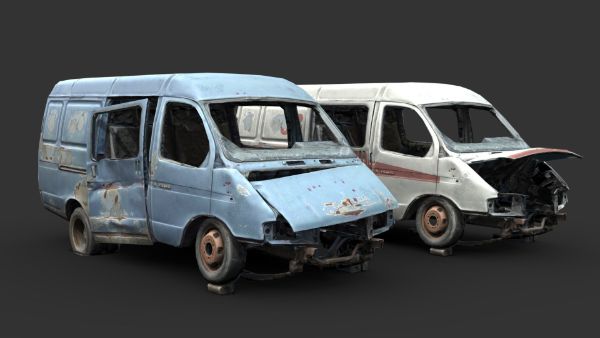 GAZ GAZelle Destroyed 3D model