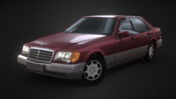 Mercedes-Benz W124 S Class 1994 S600 V12 PS1 PSX – Vehicles 3D model (Lowpoly)