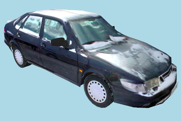 Snowy Saab Car 3D model